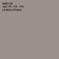 #9B918E - Lemon Grass Color Image